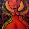 Marion Lucka: Roter Tanz, Öl, 50 x 60 cm (1998)