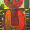 Marion Lucka: Rotkatze, Öl, 90 x 120 cm (2000)