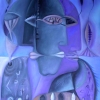 Marion Lucka: Schattengesicht, Öl, 50 x 60 cm (2011)