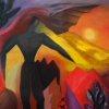 Marion Lucka: Schwarzer Mann, Öl, 30 x 40 cm (1992)