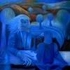 Marion Lucka: Stilles Gespräch, Öl, 70 x 90 cm (1996)