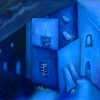 Marion Lucka: Stilles Haus, Öl, 50 x 60 cm (1997)