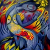 Marion Lucka: Totentanz, Öl, 100 x 130 cm (1997)