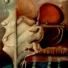 Marion Lucka: Toter Vogel, Öl, 30 x 40 cm (1989)