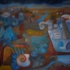 Marion Lucka: Traumland, Öl, 120 x 150 cm (1997)