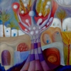 Marion Lucka: Tunesische Stadt, Öl, 100 x 120 cm(1992)