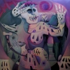 Marion Lucka: Verwandlung, Öl, 100 x 100 cm (2008)