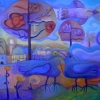 Marion Lucka: Vogellandschaft, Öl, 60 x 80 cm (2011)