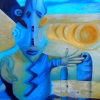 Marion Lucka: Wächter, Öl, 50 x 60 cm (1995)