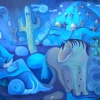 Marion Lucka: Wüstennacht, Öl, 70 x 100 cm (2008)