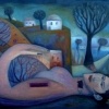 Marion Lucka: Wintertag, Öl, 60 x 110 cm (1998)
