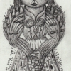 Marion Lucka: Bleistiftzeichnung "Sonntagsengel"9 x 14 cm (2017)