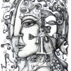 Marion Lucka: Aprilkopf, Tusche (2010)