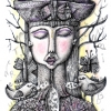 Marion Lucka: Frühlingsschlaf, Tusche (2009)