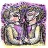 Marion Lucka: Am Baum des Lebens, Tusche (2010)