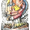 Marion Lucka: Februargesicht, Buntstift, (2010)
