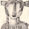 Marion Lucka: Indianerin, Bleistift, 10 x 15 cm (2002)
