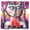 Marion Lucka: Katze, Tusche (2010)