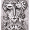 Marion Lucka: Junitrauer, Bleistiftzeichnung, 6 x 8 cm (2016)