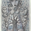 Marion Lucka: Bleistiftzeichnung " Juninacht" 7 x 11 cm (2018)