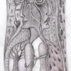 Marion Lucka: Bleistiftzeichnung "Krank" 7 x 12 cm (2017)