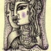 Marion Lucka: Doppelfrau, Bleistift (2011)
