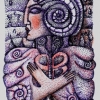 Marion Lucka: Lila Schnecke, Tusche (2010)