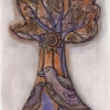 Marion Lucka: Tusche/Aquarell " Novemberbaum" 10 x 20 cm (2017)