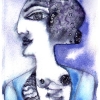 Marion Lucka: Seitenansicht, Aquarell, 10 x 15 cm (2001)