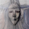 Marion Lucka: Selbst", Mischtechnik 30 x 40 cm (1985)