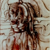 Marion Lucka: Streit, Tusche, 10 x 15 cm (1988)88face