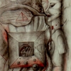 Marion Lucka: Totem, Bleistift/Aquarell (1986)