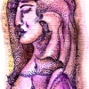 Marion Lucka: Traenen in Braun, 7 x 9 cm (2013)