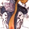 Marion Lucka: Trauertanz, Aquarell, (2002)